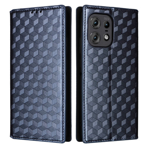 For Motorola Edge 50s Pro 5G / Edge 50 Pro 5G / Edge 50 5G Wallet Case Magnetic Closing Rhombus Leather Phone Cover