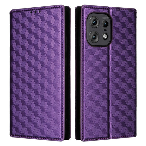 For Motorola Edge 50s Pro 5G / Edge 50 Pro 5G / Edge 50 5G Wallet Case Magnetic Closing Rhombus Leather Phone Cover
