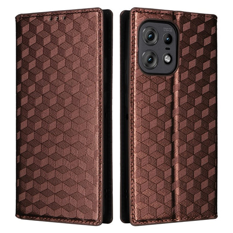 For Motorola Edge 50s Pro 5G / Edge 50 Pro 5G / Edge 50 5G Wallet Case Magnetic Closing Rhombus Leather Phone Cover