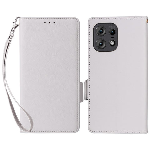 For Motorola Edge 50s Pro 5G / Edge 50 Pro 5G / Edge 50 5G Case with Wrist Strap Litchi Texture PU Leather Wallet Phone Cover