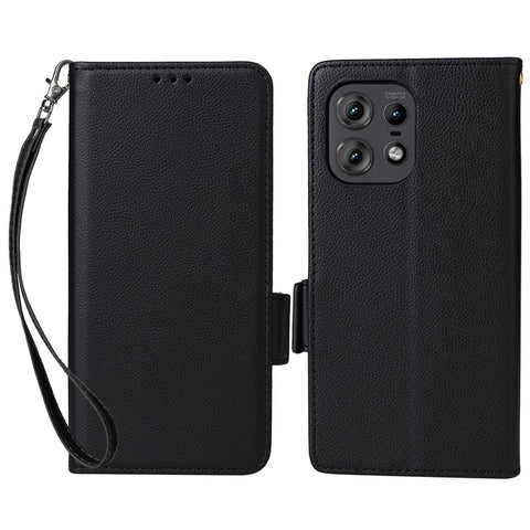 For Motorola Edge 50s Pro 5G / Edge 50 Pro 5G / Edge 50 5G Case with Wrist Strap Litchi Texture PU Leather Wallet Phone Cover
