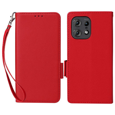 For Motorola Edge 50s Pro 5G / Edge 50 Pro 5G / Edge 50 5G Case with Wrist Strap Litchi Texture PU Leather Wallet Phone Cover