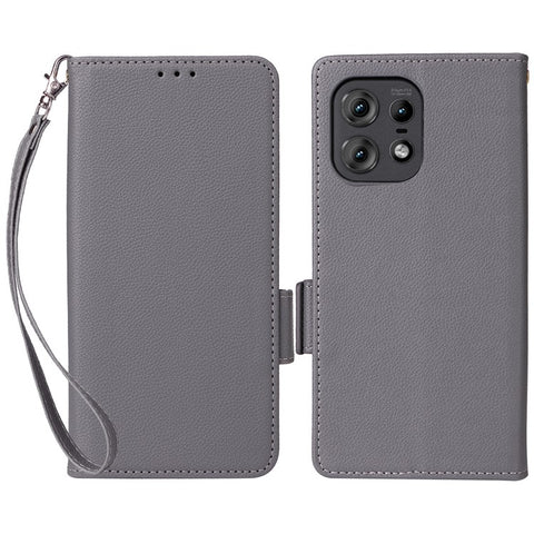 For Motorola Edge 50s Pro 5G / Edge 50 Pro 5G / Edge 50 5G Case with Wrist Strap Litchi Texture PU Leather Wallet Phone Cover