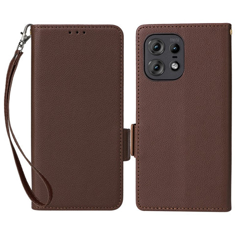 For Motorola Edge 50s Pro 5G / Edge 50 Pro 5G / Edge 50 5G Case with Wrist Strap Litchi Texture PU Leather Wallet Phone Cover