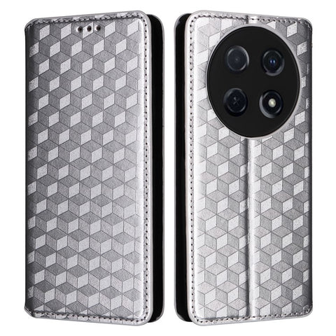 For Huawei nova 13i 4G / nova 12i 4G / Enjoy 70 Pro Case Rhombus Imprinted PU Leather Magnetic Closure Phone Cover