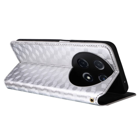 For Huawei nova 13i 4G / nova 12i 4G / Enjoy 70 Pro Case Rhombus Imprinted PU Leather Magnetic Closure Phone Cover