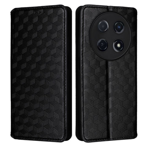 For Huawei nova 13i 4G / nova 12i 4G / Enjoy 70 Pro Case Rhombus Imprinted PU Leather Magnetic Closure Phone Cover