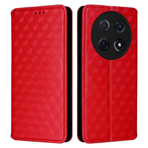 For Huawei nova 13i 4G / nova 12i 4G / Enjoy 70 Pro Case Rhombus Imprinted PU Leather Magnetic Closure Phone Cover
