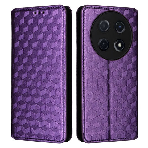 For Huawei nova 13i 4G / nova 12i 4G / Enjoy 70 Pro Case Rhombus Imprinted PU Leather Magnetic Closure Phone Cover