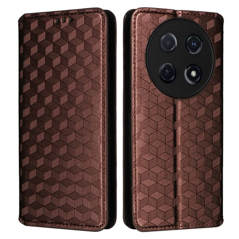 For Huawei nova 13i 4G / nova 12i 4G / Enjoy 70 Pro Case Rhombus Imprinted PU Leather Magnetic Closure Phone Cover