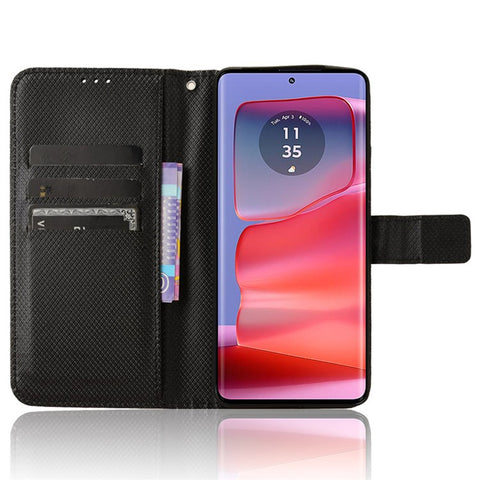 For Motorola Edge 50s Pro 5G / Edge 50 Pro 5G / Edge 50 5G   Phone Cases Diamond Texture PU Leather Phone Stand Cover Wallet