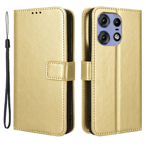 For Motorola Edge 50s Pro 5G / Edge 50 Pro 5G / Edge 50 5G Leather Folding Stand Wallet Phone Cover Crazy Horse Texture