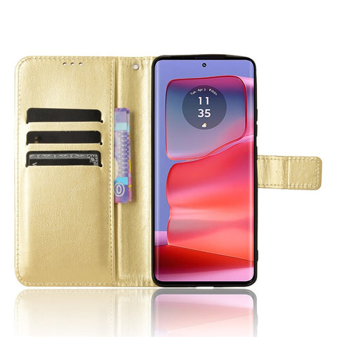 For Motorola Edge 50s Pro 5G / Edge 50 Pro 5G / Edge 50 5G Leather Folding Stand Wallet Phone Cover Crazy Horse Texture