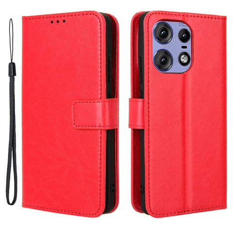 For Motorola Edge 50s Pro 5G / Edge 50 Pro 5G / Edge 50 5G Leather Folding Stand Wallet Phone Cover Crazy Horse Texture