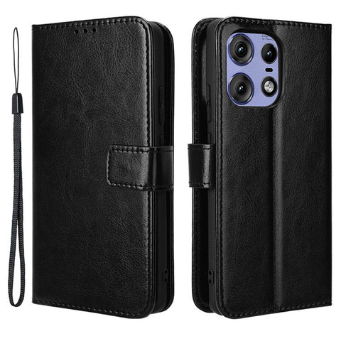 For Motorola Edge 50s Pro 5G / Edge 50 Pro 5G / Edge 50 5G Leather Folding Stand Wallet Phone Cover Crazy Horse Texture