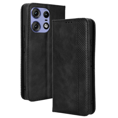 For Motorola Edge 50s Pro 5G / Edge 50 Pro 5G / Edge 50 5G Wallet Case Magnetic Closing Retro PU Leather+TPU Phone Cover