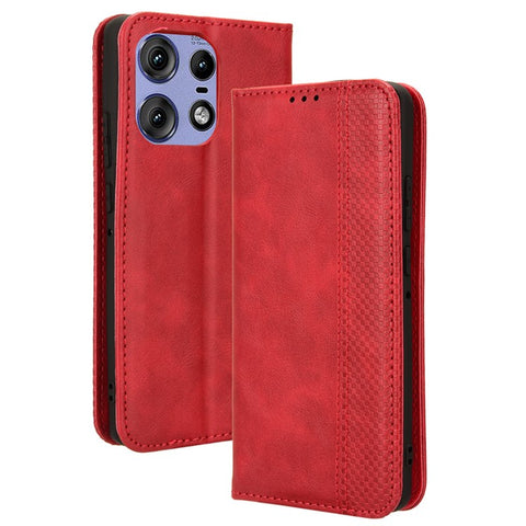 For Motorola Edge 50s Pro 5G / Edge 50 Pro 5G / Edge 50 5G Wallet Case Magnetic Closing Retro PU Leather+TPU Phone Cover