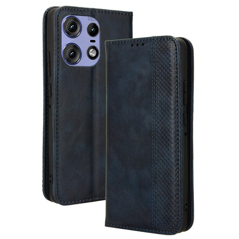 For Motorola Edge 50s Pro 5G / Edge 50 Pro 5G / Edge 50 5G Wallet Case Magnetic Closing Retro PU Leather+TPU Phone Cover