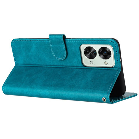 For OnePlus Nord 2T 5G Case PU Leather Stand Wallet Smartphone Cover with Strap
