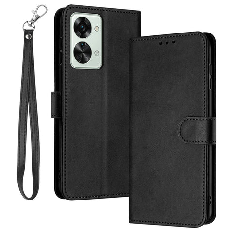 For OnePlus Nord 2T 5G Case PU Leather Stand Wallet Smartphone Cover with Strap