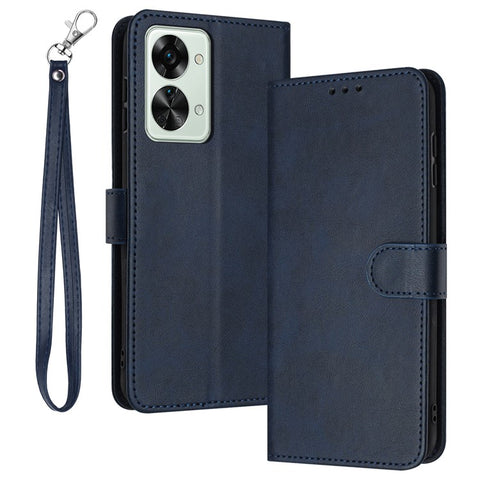 For OnePlus Nord 2T 5G Case PU Leather Stand Wallet Smartphone Cover with Strap