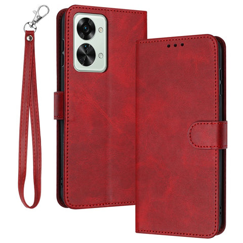 For OnePlus Nord 2T 5G Case PU Leather Stand Wallet Smartphone Cover with Strap