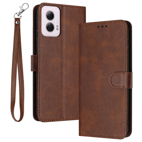 For Motorola Moto G Play 5G (2024) / Motorola Moto G 5G (2024)   Case Flip Stand Leather Phone Cover Solid Color Design