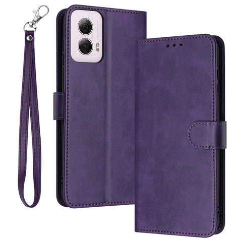 For Motorola Moto G Play 5G (2024) / Motorola Moto G 5G (2024)   Case Flip Stand Leather Phone Cover Solid Color Design
