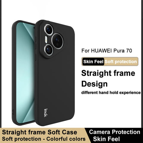 IMAK UC-4 Series For Huawei Pura 70 Flexible TPU Case Straight Edge Protective Phone Cover
