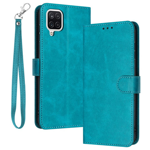 For Samsung Galaxy A12 / M12 / F12 Case Calf Texture Book Style Phone Cover Mobile Accessories