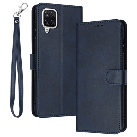 For Samsung Galaxy A12 / M12 / F12 Case Calf Texture Book Style Phone Cover Mobile Accessories