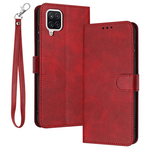 For Samsung Galaxy A12 / M12 / F12 Case Calf Texture Book Style Phone Cover Mobile Accessories