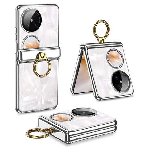 GKK For Huawei Pocket 2 Kickstand Case Magnetic Hinge PC Folding Cover with Camera Lens Film