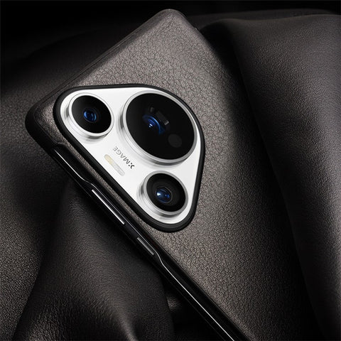 QIALINO For Huawei Pura 70 Case Flip Genuine Cow Leather Window View Phone Cover