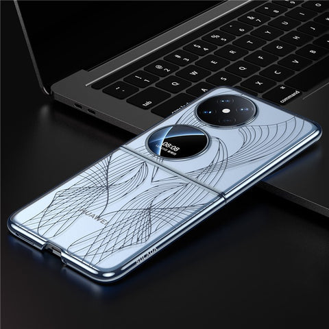 SULADA For Huawei Pocket 2 Cell Phone Cases Clear Hard PC Laser Carving Cover