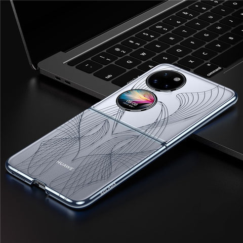 SULADA For Huawei P50 Pocket Phone Case Clear PC Laser Carving Shockproof Phone Cover
