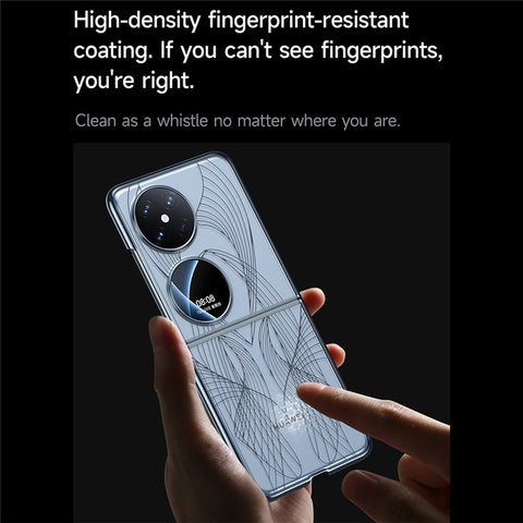 SULADA For Huawei P50 Pocket Phone Case Clear PC Laser Carving Shockproof Phone Cover