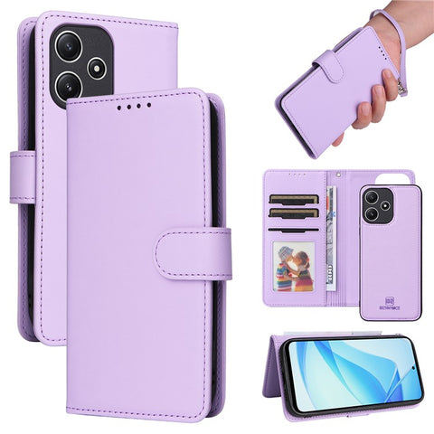 For Xiaomi Redmi 12 4G / 12 5G (Global) / 12R 4G / Poco M6 Pro 5G Magnetic Case BETOPNICE Detachable PU Leather Phone Cover with Strap