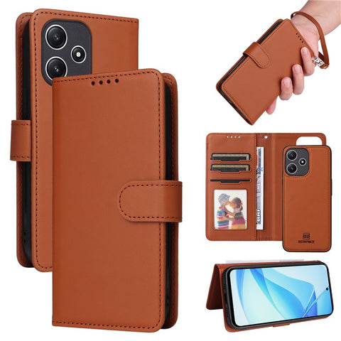 For Xiaomi Redmi 12 4G / 12 5G (Global) / 12R 4G / Poco M6 Pro 5G Magnetic Case BETOPNICE Detachable PU Leather Phone Cover with Strap
