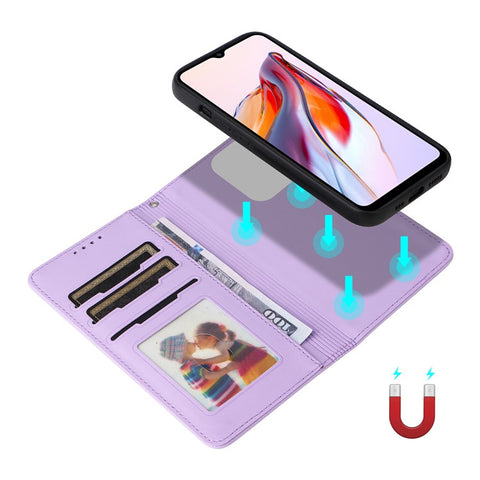 For Xiaomi Redmi 12C 4G / Redmi 11A 4G / Poco C55 4G Magnetic Case BETOPNICE Detachable PU Leather Phone Cover with Strap