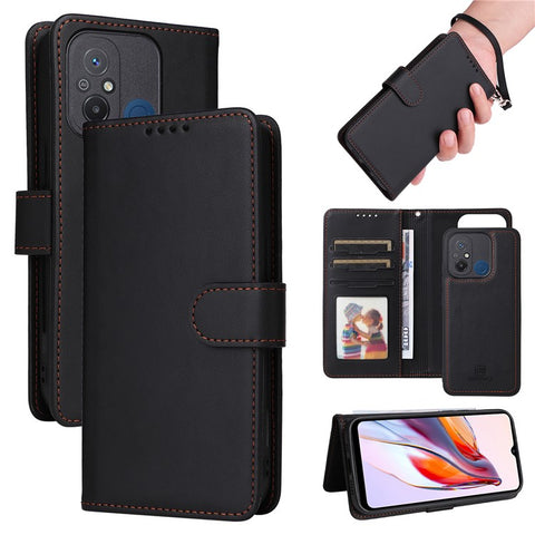 For Xiaomi Redmi 12C 4G / Redmi 11A 4G / Poco C55 4G Magnetic Case BETOPNICE Detachable PU Leather Phone Cover with Strap