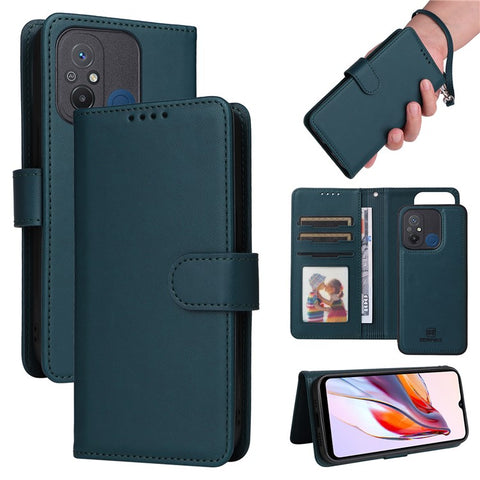 For Xiaomi Redmi 12C 4G / Redmi 11A 4G / Poco C55 4G Magnetic Case BETOPNICE Detachable PU Leather Phone Cover with Strap
