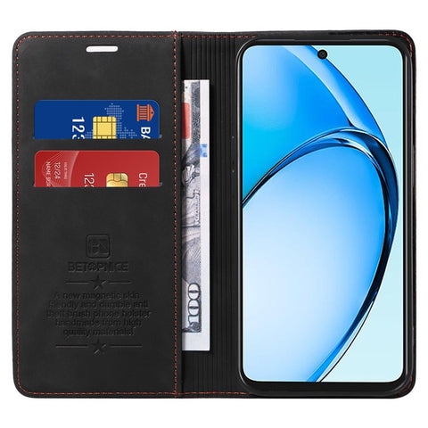 BETOPNICE 003 For Oppo A60 4G Case PU Leather Magnetic Auto-absorbed Phone Cover RFID Blocking Protection
