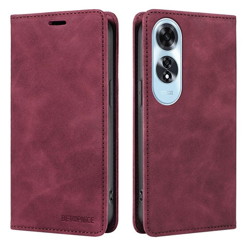 BETOPNICE 003 For Oppo A60 4G Case PU Leather Magnetic Auto-absorbed Phone Cover RFID Blocking Protection