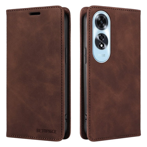 BETOPNICE 003 For Oppo A60 4G Case PU Leather Magnetic Auto-absorbed Phone Cover RFID Blocking Protection