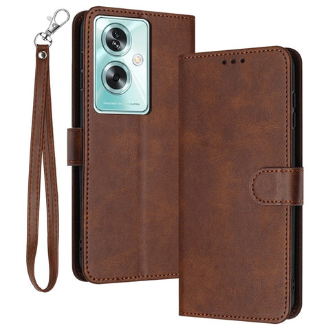 For OnePlus Nord N30 SE 5G / Oppo A79 5G / A2 5G PU Leather Case Folding Stand Wallet Anti-Fall Phone Cover
