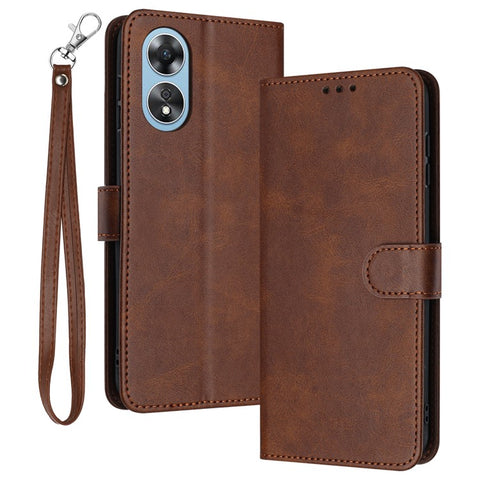 For Oppo A58 5G / A78 5G / A58x 5G / A1x 5G / A1 Vitality Edition / A2x 5G Leather Wallet Cell Phone Stand Case with Strap