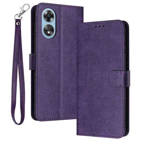 For Oppo A58 5G / A78 5G / A58x 5G / A1x 5G / A1 Vitality Edition / A2x 5G Leather Wallet Cell Phone Stand Case with Strap