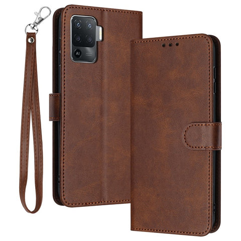 For Oppo F19 Pro / F19 Pro+ 5G / A94 5G / A94 / Reno5 Lite / A95 5G / Reno6 Z / Reno5 Z / Reno5 F Case Leather Phone Wallet Cover