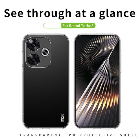 MOFI Cell Phone Case for Xiaomi Redmi Turbo 3 5G / Poco F6 5G Super Clear Cover TPU Mobile Phone Shell